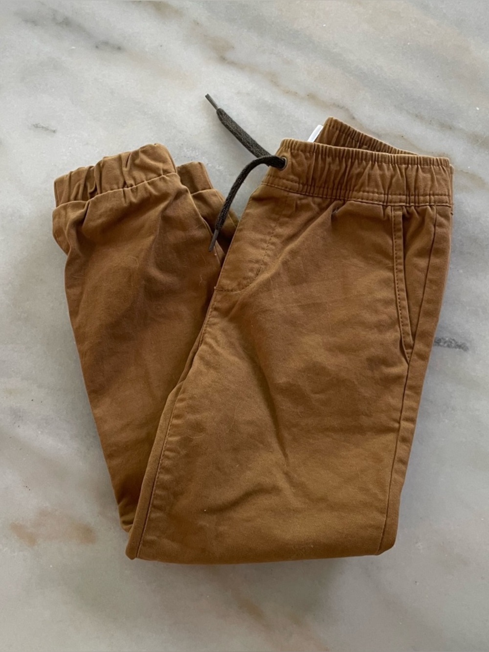 Kids Brown Drawstring Jogger Pants size S (6/7)